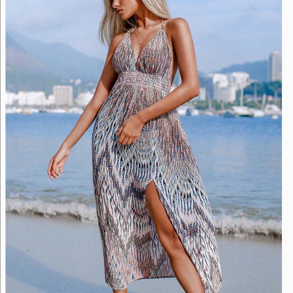 Cupshe boho plunge dress XL